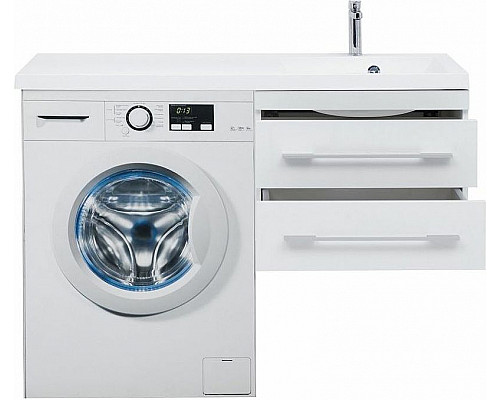 Купить Тумба с раковиной Aquanet Нота 120 R 240161 подвесная Белая в магазине сантехники Santeh-Crystal.ru