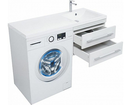 Купить Тумба с раковиной Aquanet Нота 120 R 240161 подвесная Белая в магазине сантехники Santeh-Crystal.ru