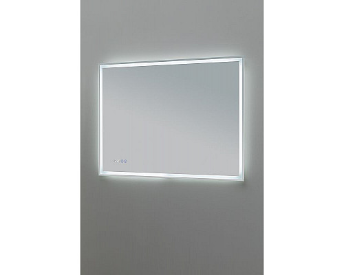 Приобрести Зеркало Aquanet Оптима 100 288967 с подсветкой Белое матовое с сенсорным выключателем, подогревом и часами в магазине сантехники Santeh-Crystal.ru