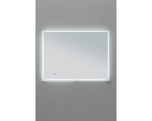 Приобрести Зеркало Aquanet Оптима 100 288967 с подсветкой Белое матовое с сенсорным выключателем, подогревом и часами в магазине сантехники Santeh-Crystal.ru