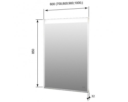 Купить Зеркало Aquanet Палермо 60 249350 с подсветкой с сенсорным выключателем и функцией антизапотевания в магазине сантехники Santeh-Crystal.ru