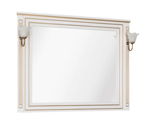 Приобрести Зеркало Aquanet Паола 120 186105 Белое золото в магазине сантехники Santeh-Crystal.ru