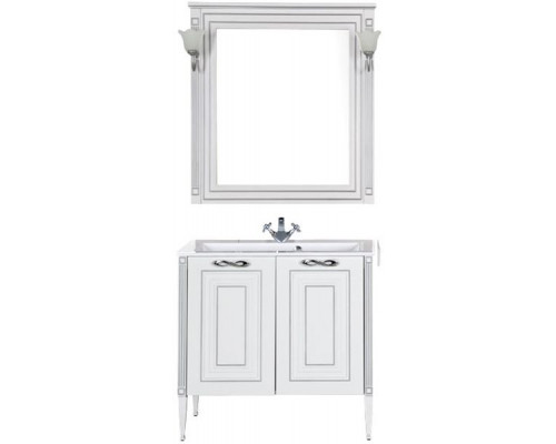 Купить Тумба под раковину Aquanet Паола 90 181762 Белая серебро в магазине сантехники Santeh-Crystal.ru