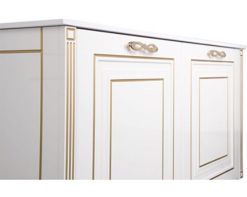 Приобрести Тумба под раковину Aquanet Паола 120 186114 Белая Золото в магазине сантехники Santeh-Crystal.ru