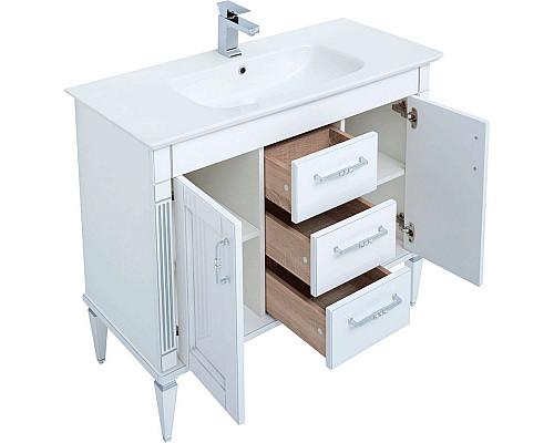 Приобрести Комплект мебели для ванной Aquanet Селена 120 233127 Белый Серебро в магазине сантехники Santeh-Crystal.ru