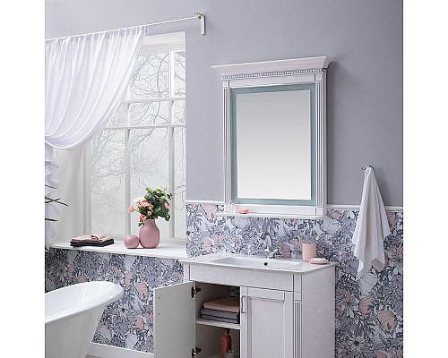 Купить Зеркало Aquanet Селена 70 246509 с подсветкой с сенсорным выключателем Белое в магазине сантехники Santeh-Crystal.ru