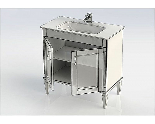 Заказать Тумба под раковину Aquanet Селена 70 246511 Белая Серебро в магазине сантехники Santeh-Crystal.ru