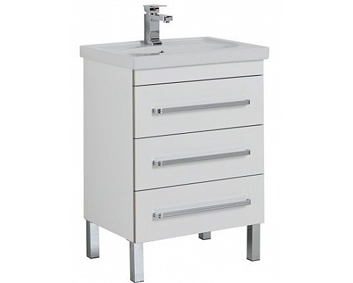 Приобрести Тумба под раковину Aquanet Сиена 70 189225 с 3 ящиками Белая в магазине сантехники Santeh-Crystal.ru
