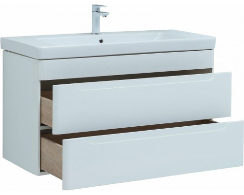 Приобрести Тумба под раковину Aquanet София 100 274116 подвесная Белый глянец в магазине сантехники Santeh-Crystal.ru