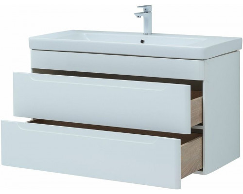 Приобрести Тумба под раковину Aquanet София 100 274116 подвесная Белый глянец в магазине сантехники Santeh-Crystal.ru