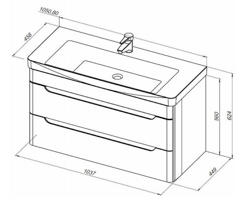 Приобрести Тумба под раковину Aquanet София 100 274116 подвесная Белый глянец в магазине сантехники Santeh-Crystal.ru