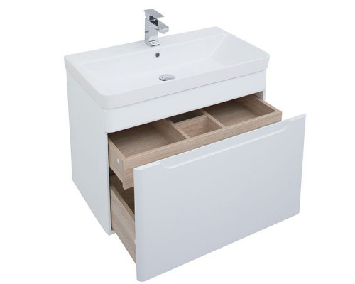 Заказать Тумба под раковину Aquanet София 80 199869 подвесная Белый глянец в магазине сантехники Santeh-Crystal.ru