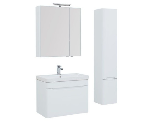 Заказать Тумба под раковину Aquanet София 80 199869 подвесная Белый глянец в магазине сантехники Santeh-Crystal.ru