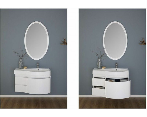 Приобрести Зеркало Aquanet Сопрано 70 169607 с подсветкой Белое в магазине сантехники Santeh-Crystal.ru