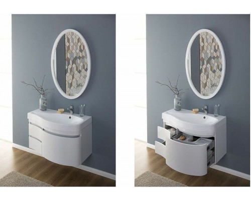 Приобрести Зеркало Aquanet Сопрано 70 169607 с подсветкой Белое в магазине сантехники Santeh-Crystal.ru