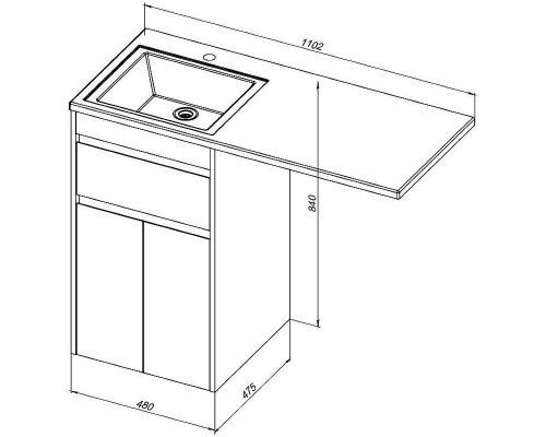 Купить Тумба под раковину Aquanet Токио 110 237744 Белая в магазине сантехники Santeh-Crystal.ru