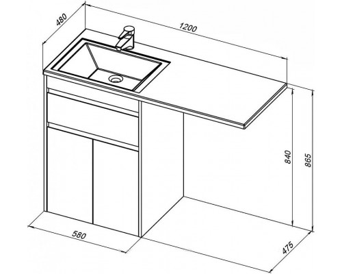 Приобрести Тумба под раковину Aquanet Токио 120 237745 Белая в магазине сантехники Santeh-Crystal.ru