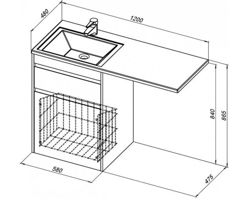 Купить Тумба под раковину Aquanet Токио 120 239290 Белая в магазине сантехники Santeh-Crystal.ru