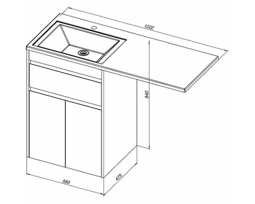 Купить Тумба с раковиной Aquanet Токио 120 R 239210 Белая в магазине сантехники Santeh-Crystal.ru