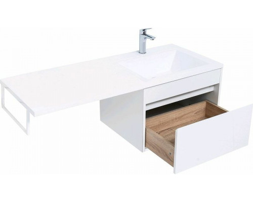 Заказать Тумба с раковиной Aquanet Токио 120 R 239213 подвесная Белая в магазине сантехники Santeh-Crystal.ru