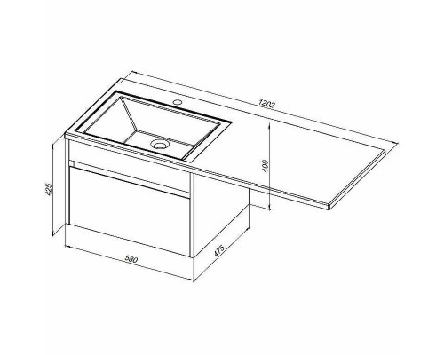Заказать Тумба с раковиной Aquanet Токио 120 R 239213 подвесная Белая в магазине сантехники Santeh-Crystal.ru