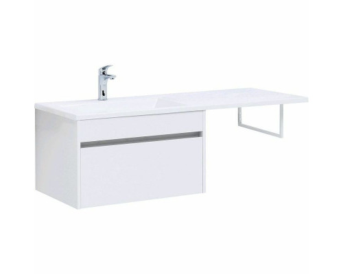 Заказать Тумба с раковиной Aquanet Токио 130 L 239217 подвесная Белая в магазине сантехники Santeh-Crystal.ru
