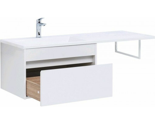 Заказать Тумба с раковиной Aquanet Токио 130 L 239217 подвесная Белая в магазине сантехники Santeh-Crystal.ru