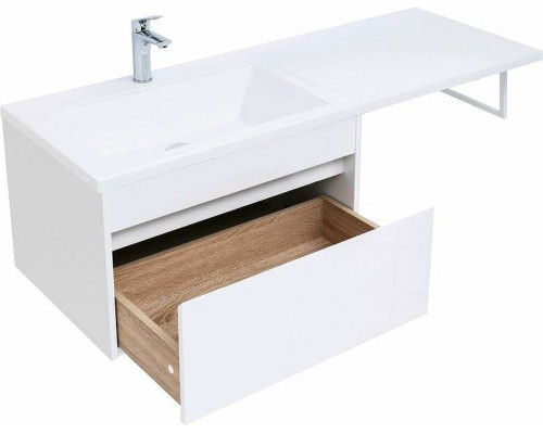 Заказать Тумба с раковиной Aquanet Токио 130 L 239217 подвесная Белая в магазине сантехники Santeh-Crystal.ru