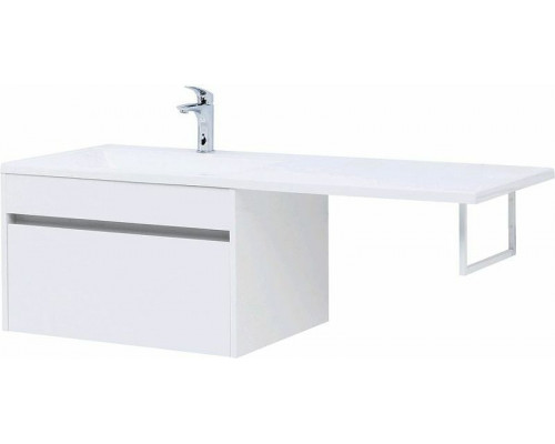 Заказать Тумба с раковиной Aquanet Токио 130 L 239217 подвесная Белая в магазине сантехники Santeh-Crystal.ru