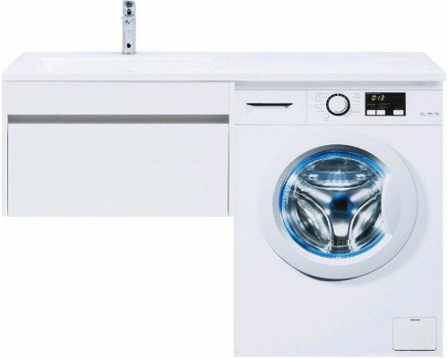 Заказать Тумба с раковиной Aquanet Токио 130 L 239217 подвесная Белая в магазине сантехники Santeh-Crystal.ru