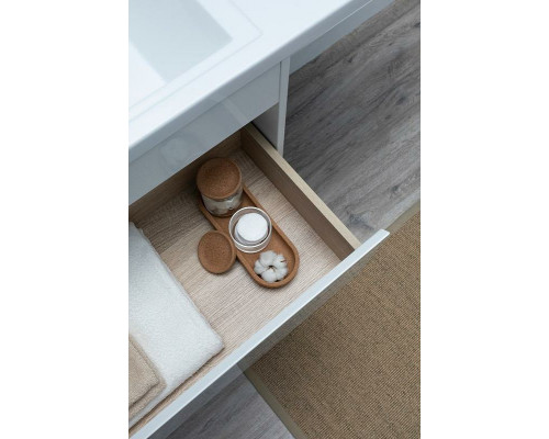 Заказать Тумба с раковиной Aquanet Токио 130 L 239217 подвесная Белая в магазине сантехники Santeh-Crystal.ru