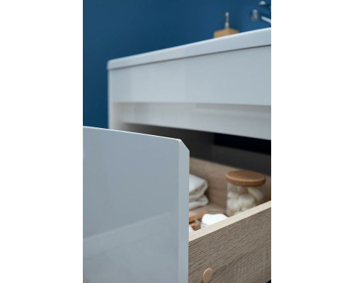 Заказать Тумба с раковиной Aquanet Токио 130 L 239217 подвесная Белая в магазине сантехники Santeh-Crystal.ru