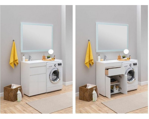 Приобрести Тумба с раковиной Aquanet Токио 130 L 239215 Белая в магазине сантехники Santeh-Crystal.ru