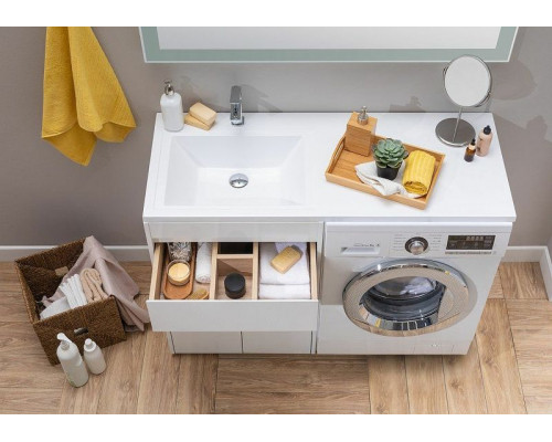 Приобрести Тумба с раковиной Aquanet Токио 130 L 239215 Белая в магазине сантехники Santeh-Crystal.ru