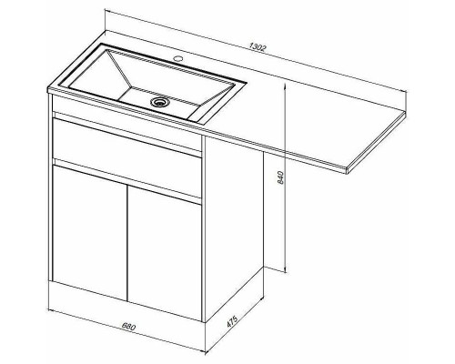 Приобрести Тумба с раковиной Aquanet Токио 130 L 239215 Белая в магазине сантехники Santeh-Crystal.ru