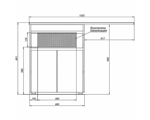 Приобрести Тумба с раковиной Aquanet Токио 130 L 239215 Белая в магазине сантехники Santeh-Crystal.ru