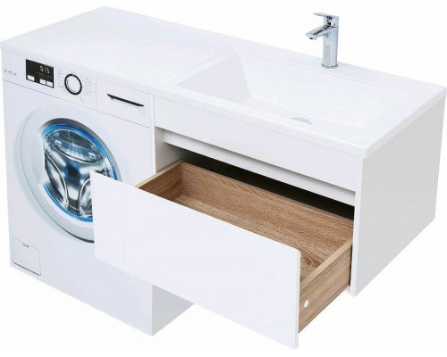 Купить Тумба с раковиной Aquanet Токио 130 R 239218 подвесная Белая в магазине сантехники Santeh-Crystal.ru