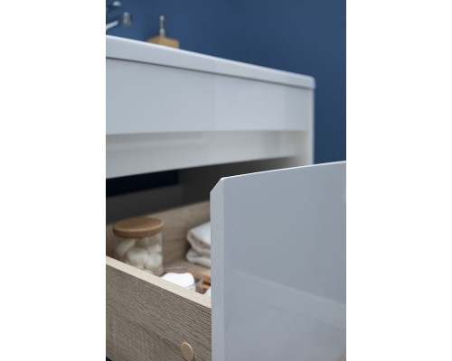 Купить Тумба с раковиной Aquanet Токио 130 R 239218 подвесная Белая в магазине сантехники Santeh-Crystal.ru