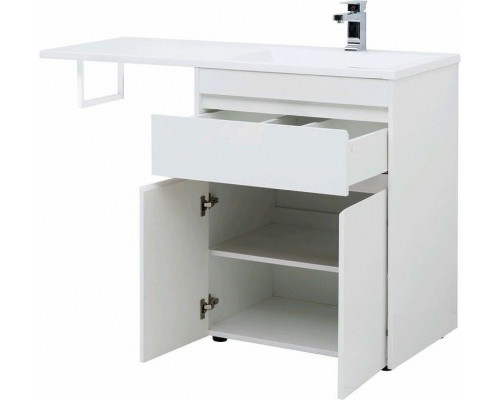 Приобрести Тумба с раковиной Aquanet Токио 130 R 239216 Белая в магазине сантехники Santeh-Crystal.ru