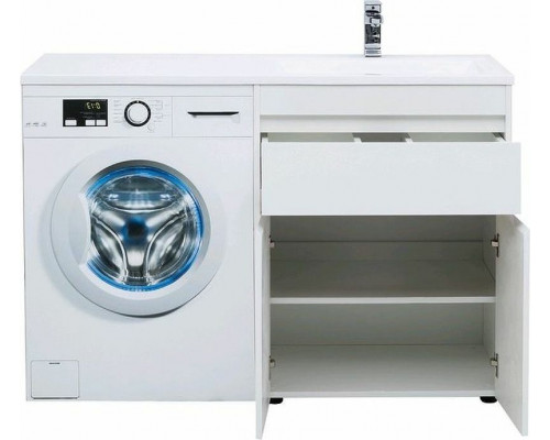 Приобрести Тумба с раковиной Aquanet Токио 130 R 239216 Белая в магазине сантехники Santeh-Crystal.ru