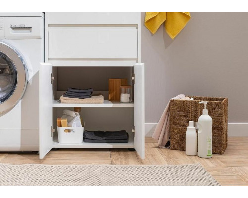 Приобрести Тумба с раковиной Aquanet Токио 130 R 239216 Белая в магазине сантехники Santeh-Crystal.ru