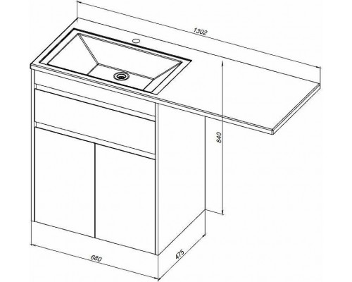 Приобрести Тумба с раковиной Aquanet Токио 130 R 239216 Белая в магазине сантехники Santeh-Crystal.ru