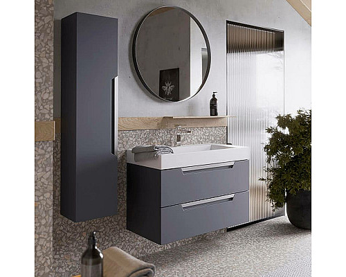 Купить Тумба под раковину Aqwella Cube 90 CUB0109GR подвесная Серая матовая в магазине сантехники Santeh-Crystal.ru