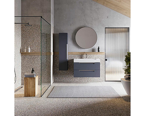 Купить Тумба под раковину Aqwella Cube 90 CUB0109GR подвесная Серая матовая в магазине сантехники Santeh-Crystal.ru