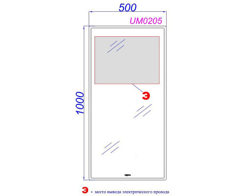 Купить Зеркало Aqwella UM 50 UM0205 с подсветкой с сенсорным выключателем в магазине сантехники Santeh-Crystal.ru