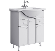 Тумба под раковину Aqwella Барселона 85 BA0108K с бельевой корзиной Белый