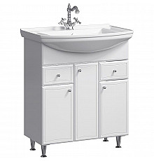 Тумба под раковину Aqwella Барселона 75 BA0107K с бельевой корзиной Белая