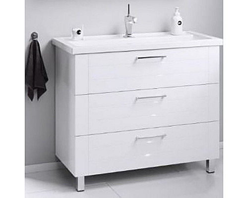 Заказать Тумба под раковину Aqwella Манчестер 100 MAN01103 Белый глянец в магазине сантехники Santeh-Crystal.ru