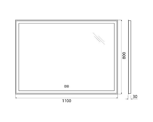 Приобрести Зеркало BelBagno 110 SPC-GRT-1100-800-LED-TCH-WARM с подсветкой с подогревом с сенсорным выключателем в магазине сантехники Santeh-Crystal.ru