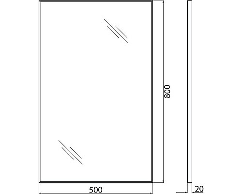 Приобрести Зеркало BelBagno 50 SPC-AL-500-800 Сатин в магазине сантехники Santeh-Crystal.ru